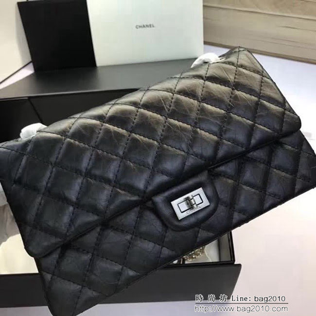 香奈兒CHANEL 226 進口大象紋胎牛皮金銀扣單肩斜挎鏈條包 DSC2034